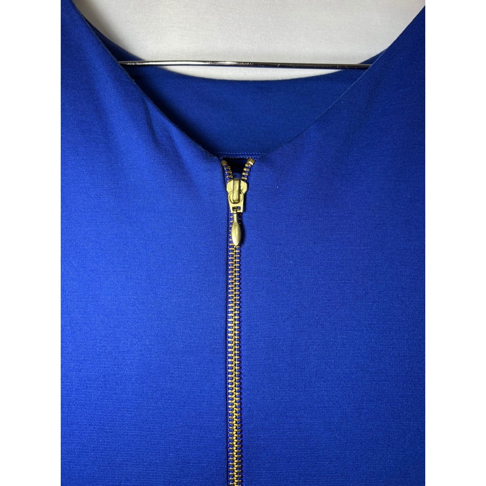 Banana Republic Royal Blue Peplum Sheath Dress Cap Sleeve Ponte Knit Sz 4 - Picture 10 of 10